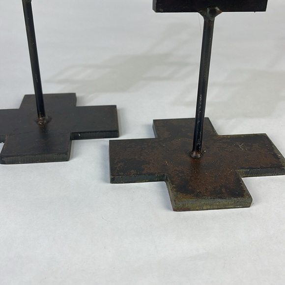 Vintage Set of Iron and Sandstone Taper Candle Holders - Picture 3 of 10